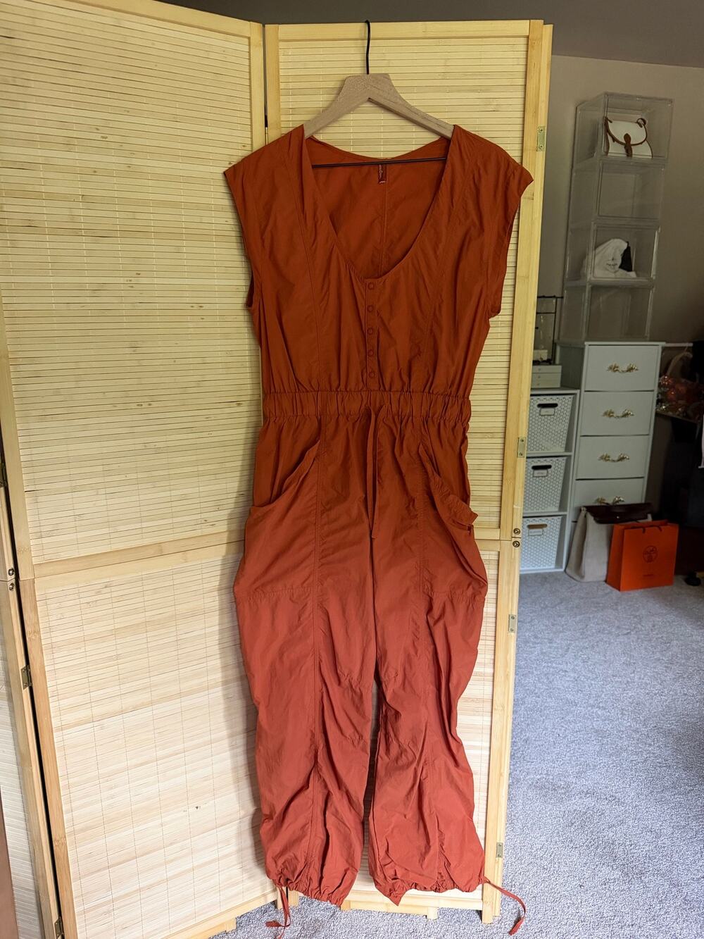 Free People Movement Burnt Orange Jumpsuit